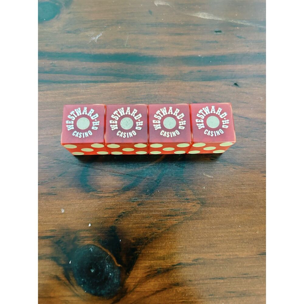 Vintage Westward Ho Casino Las Vegas Red Dice Set of 4
